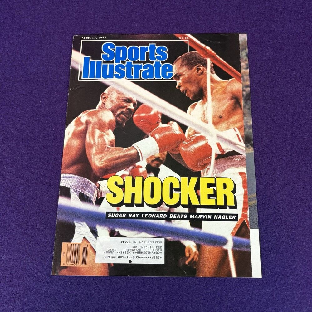 Sports Illustrated 1987 Sugar Ray Leonard Beats Marvin Hagler Magazine Cover